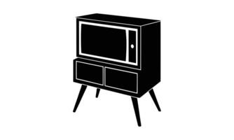 Retro television console mid century modern design vector
