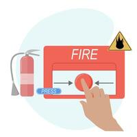 Fire safety button press fire safety button fire safety button press fire safety button fire safety button fire safety vector
