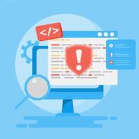Illustrastion protect your website from hackers vector