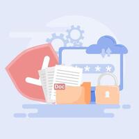 How to protect your data from hackers on computers vector