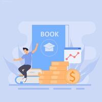 book with books and stack of books. vector