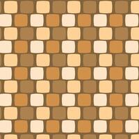 A repeating pattern of brown square stone blocks in a checkerboard pattern on a brown background. vector