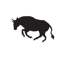 Hand drawn doodle sketch running bull isolated on white background vector