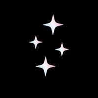 Flat black set of stars isolated vector