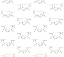 Seamless pattern of hand drawn doodle sketch bull isolated vector