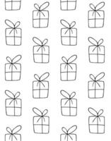 Seamless pattern of hand drawn doodle sketch present isolated on white background vector