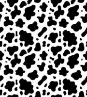 Seamless pattern of black cow fur print isolated on white background vector