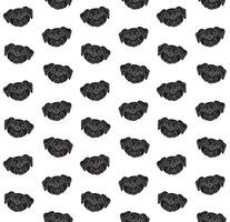 Seamless pattern of hand drawn doodle sketch pug dog face isolated on background vector