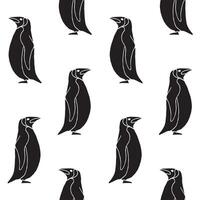 Seamless pattern of hand drawn doodle sketch penguin isolated on white vector