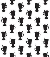 Seamless pattern of hand drawn doodle sketch mulled wine glass isolated on background vector