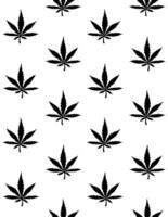 Seamless pattern of doodle sketch hemp cannabis isolated on white background vector