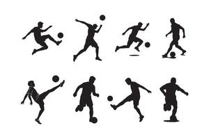 Soccer player silhouettes illustration vector