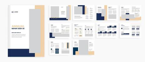 minimal Annual report brochure design template vector