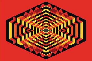 Optical illusion with contrasting shapes vector
