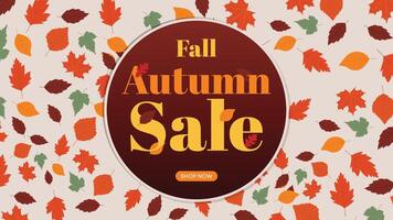 Autumn Sale Badge with Vintage Style and Orange Leaves, Great for Promotional Graphics vector