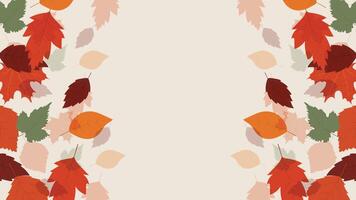 Autumn Sale Banner with Beige Background and Falling Leaves from Both Sides, Ideal for Seasonal Promotions vector