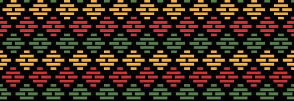 Geometric ethnic jacquard seamless pattern illustration. African aesthetic colorful rhombus repeated ornament for background, textile, fabric, banner. vector