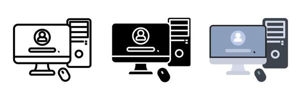 Computer icon set. for mobile concept and web design on white background. illustration vector