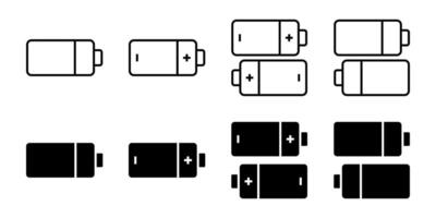 Battery icon set. for mobile concept and web design on white background vector