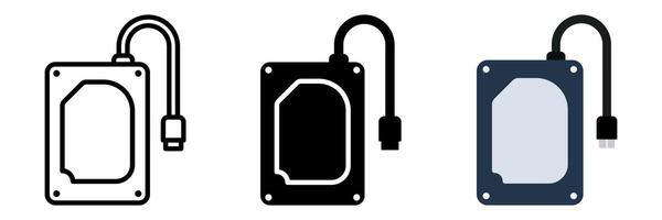 Hard Drive icon set. for mobile concept and web design on white background. illustration vector