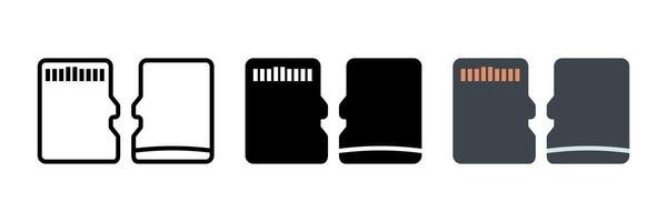 Memory Card icon set. for mobile concept and web design on white background. illustration vector