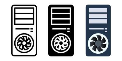 Computer Case icon set. for mobile concept and web design on white background. illustration vector