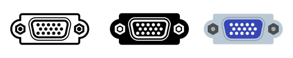 Vga Cable icon set. for mobile concept and web design on white background. illustration vector
