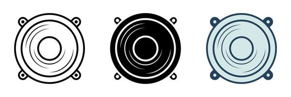 Subwoofer icon set. for mobile concept and web design on white background vector