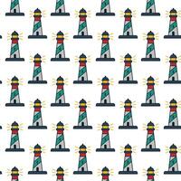 Colorful lighthouse pattern fills the background vector