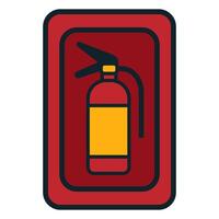 Fire extinguisher sign in a safety setting vector