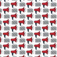 Repeated SOS signals on a patterned background vector