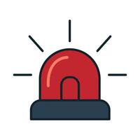 Emergency alert light signaling a warning message vector