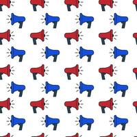 Colorful megaphones in a repeating pattern layout vector