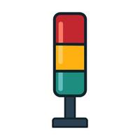 Traffic signal indication with colorful lights vector