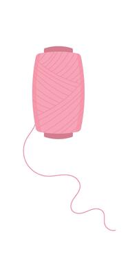 Sewing spool icon, flat embroidery tool design, cartoon dressmaking accessories element, doodle sewing craft supplies object, tailor decoration illustration,