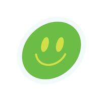 Y2K smile emoji sticker. Cute smile character symbol. Fun retro element, modern flat style, perfect for decoration and nostalgic collection. vector