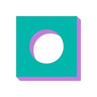 Brutalist abstract geometric shape. Bold form with minimalistic figure and flat design. Modern icon with brutalism influence, Y2K aesthetic, and geometric elements. Perfect for contemporary projects. vector