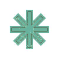 Brutalist abstract star icon. Bold geometric shape element. Modern flat design with grunge texture, y2k style, suitable for contemporary art projects and graphic applications. vector