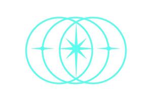 Y2K retro star icon. Abstract Cosmic geometric shape symbol with a psychedelic element. Modern decoration, graphic style, ideal for trendy posters or streetwear designs. vector