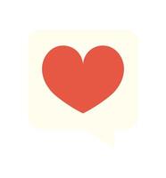 Heart emoji located in a social bubble. A vibrant character symbolizing communication in digital media. This cute message icon shows emotions and connectivity. Perfect for social media contexts, vector