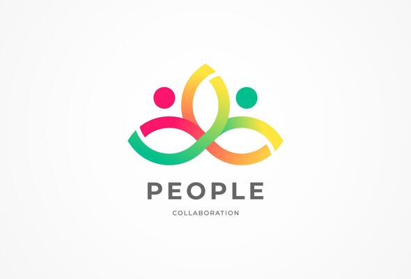 People logo design, human Community Logo with gradient color, people logo design template design element