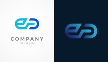 Initial ED Logo Design,letter ED with two style design and color, usable for brand and company logos vector
