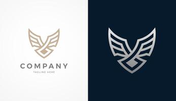 Wing Logo, abstract Letter Y with Wing combination with two style color, usable for brand and company logos vector