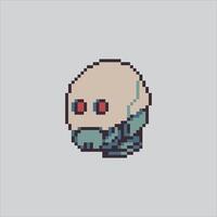 Pixel art Futuristic Robot Head icon Illustration for game design vector