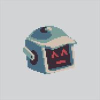 Pixel art illustration Futuristic Robot. Pixelated Robot Head. Futuristic Robot Head Icon pixelated for the pixel art game and icon for website and game. old school retro. vector