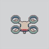 Pixel art illustration Quadcopter Drone. Pixelated Flying Drone. Quadcopter Flying Drone Icon pixelated for the pixel art game and icon for website and game. old school retro. vector