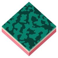 Slice of watermelon in isometric projection. Watermelon peel icon, 3d style background vector