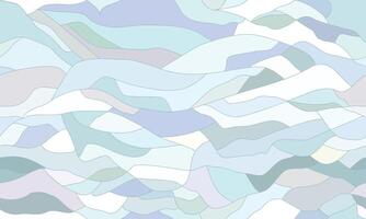 Sky blue cracks texture with stained glass tiffany effect. Cold pastel colors mosaic glued together pieces of different shades in the form of stylized waves. Elegant seamless broken background vector