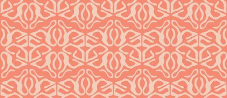 Seamless decorative red pattern. Traditional ethnic motives, tribal figures. Print for fabric. Roots inscribed in a triangular shape. Ethnic background ornament vector