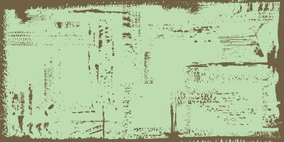 Banner scratched metal. Background frame in the form of an old iron sheet with rust and bolts. Green aged grainy messy template. Distress urban texture. Grunge wallpaper vector